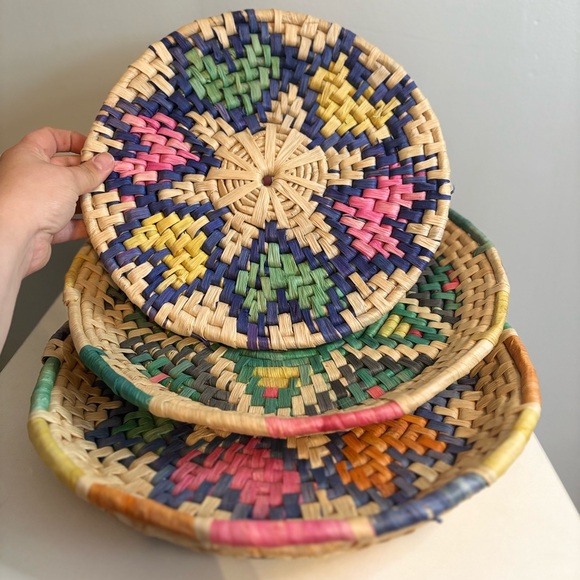 Handwoven Multicolor Basket Set - Picture 1 of 5